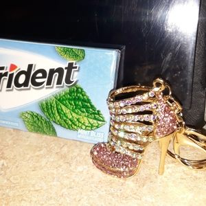 NWT High Heel Rhinestone KEYCHAIN